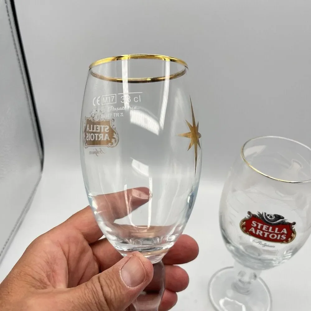 STELLA ARTOIS Belgium 33cl Glass Stem Barware - Set Of 2